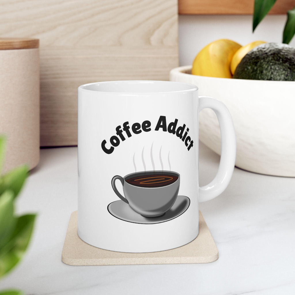 Coffee Addict Ceramic Mug: Fun Kitchen Decor, Gift for Coffee Lovers
