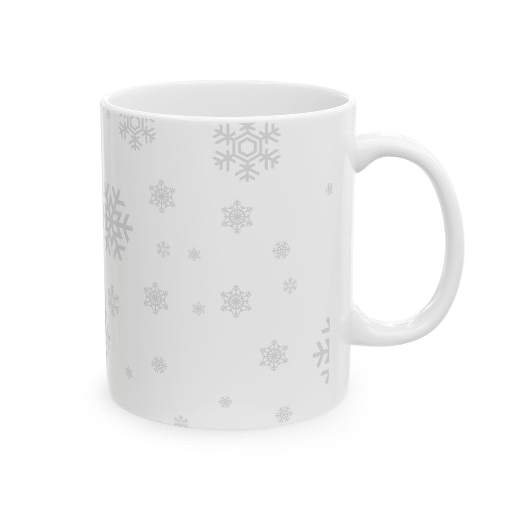 Silver Snowflake Pattern Mug | Ceramic Snowflakes Winter Mug
