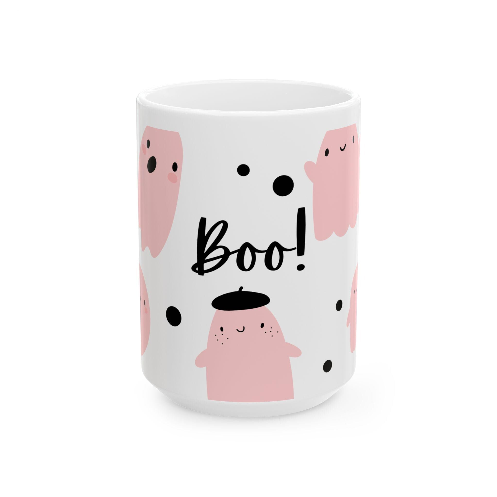 Cute Ghost Ceramic Coffee Mug, Spooky Halloween Decor