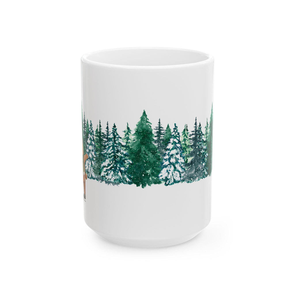 Forest Bear Ceramic Mug, Cozy Holiday Gift
