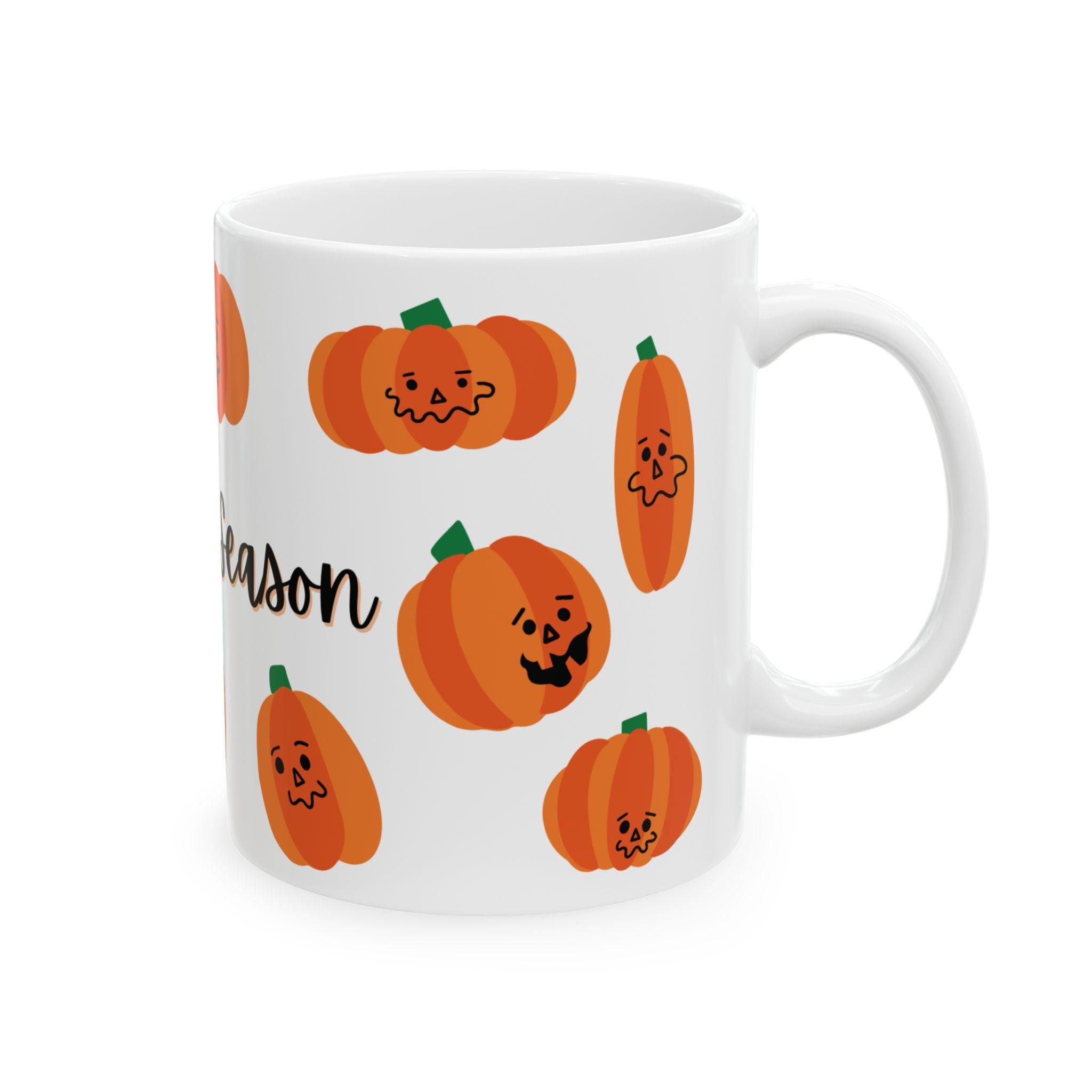 Spooky Season Pumpkin Ceramic Mug, Halloween Coffee Cup