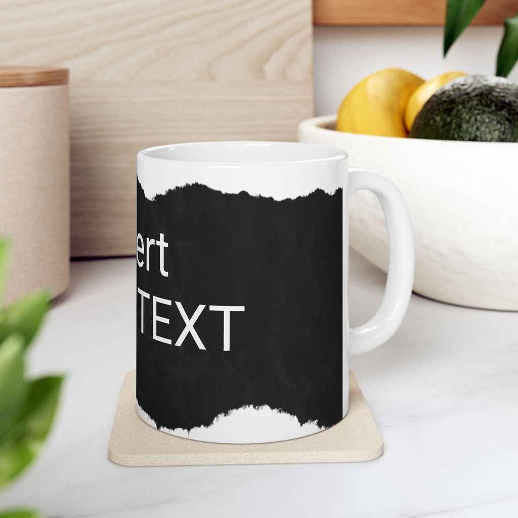 Customizable Black and White Ceramic Coffee Mug, Personalized Gift