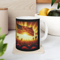 Patriotic Ceramic Coffee Mug: American Flag Veteran Gift
