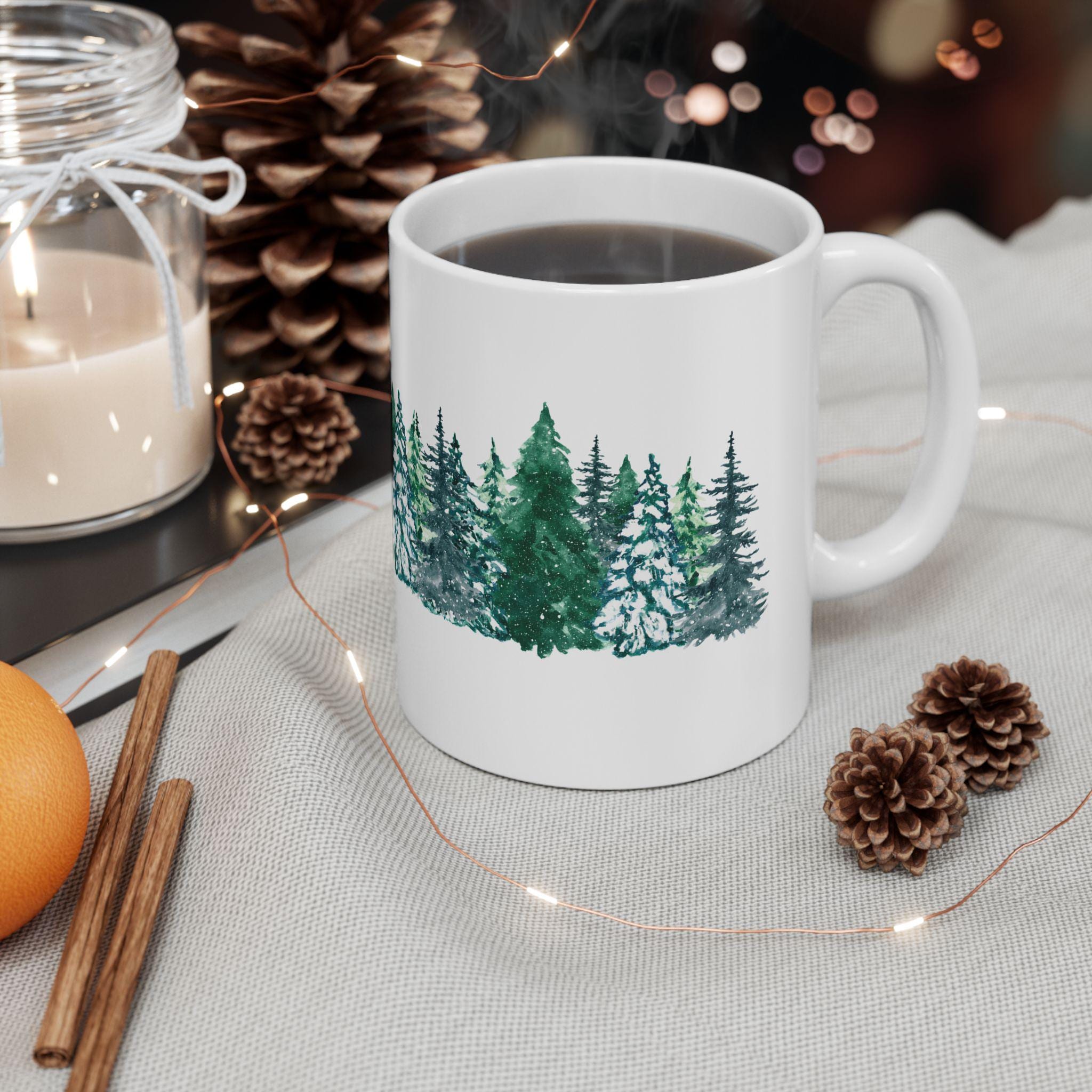 Forest Bear Ceramic Mug, Cozy Holiday Gift