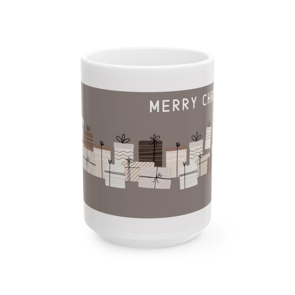 Neutral Wrapped Presents Christmas Mug | Ceramic Coffee Cup 11oz 15oz