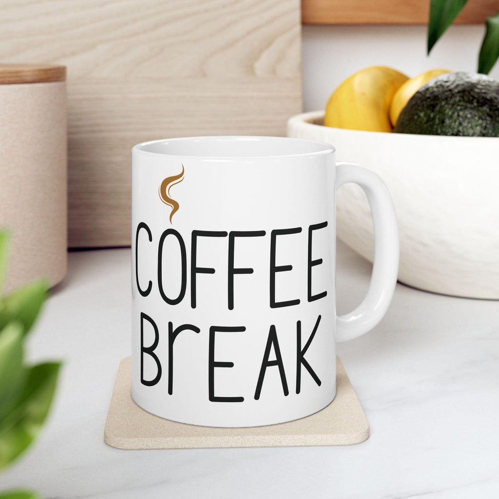 Coffee Break- Mug: Vibrant, Glossy Finish - Gift for Coffee Lovers