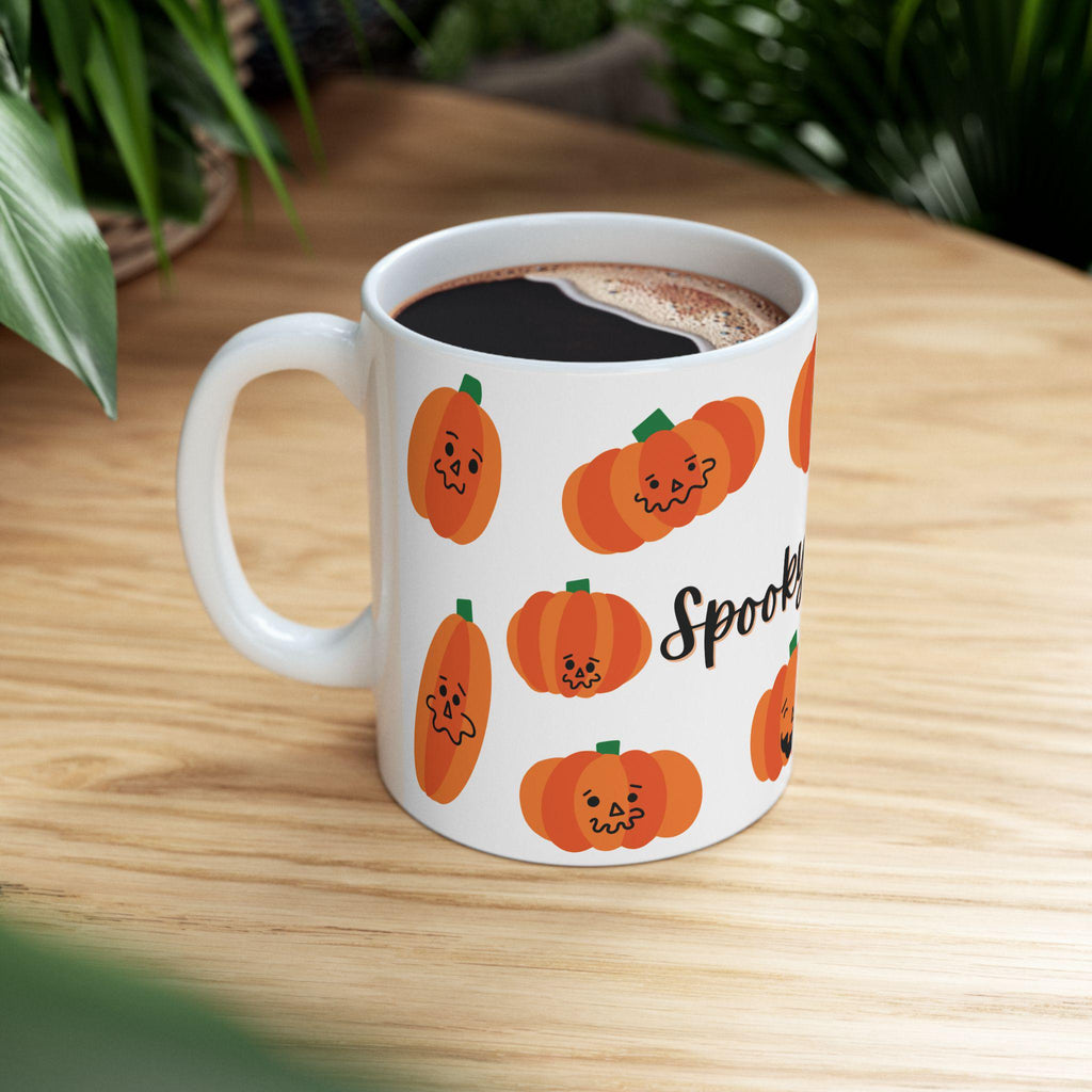 Spooky Season Pumpkin Ceramic Mug, Halloween Coffee Cup