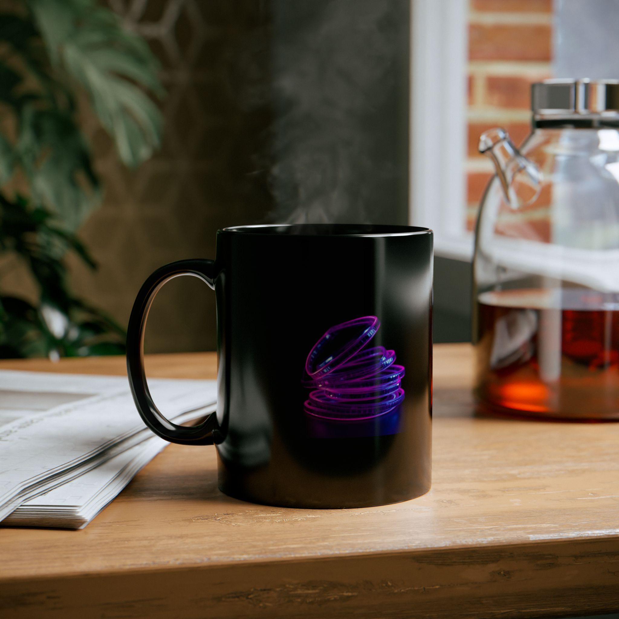 Neon Coil Stack Mug | Black Ceramic Coffee Cup