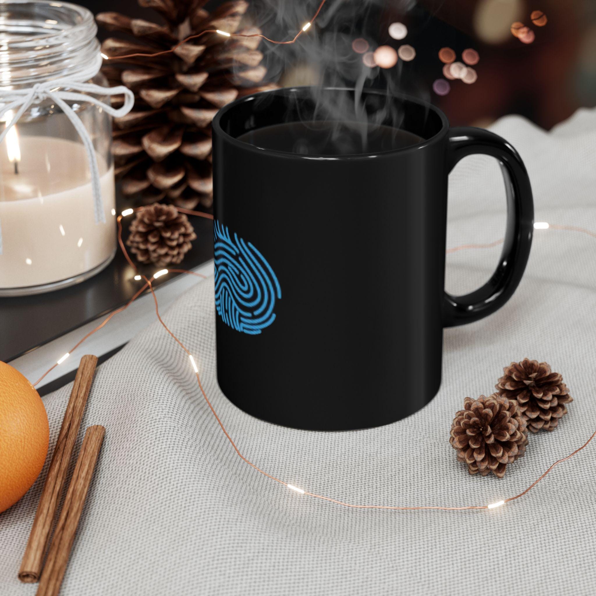 Finger print Black Mug (11oz, 15oz)