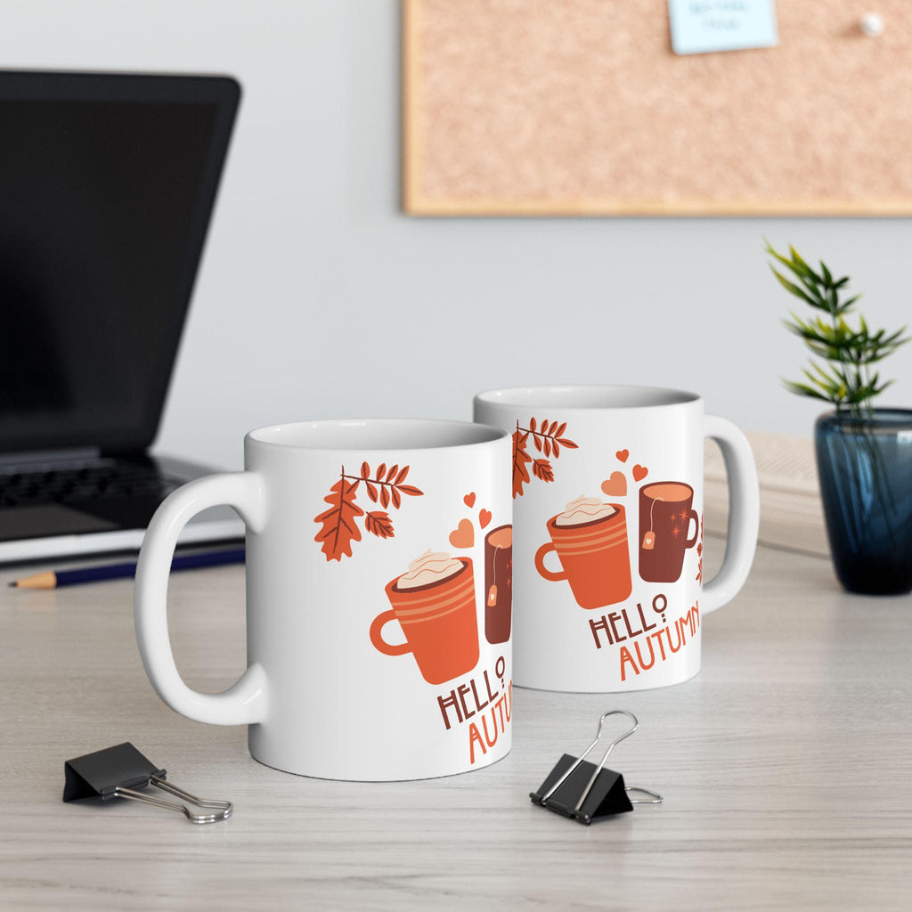 Autumn Leaves Ceramic Mug: Cozy Fall Drinkware