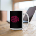 Finger print Black Mug (11oz, 15oz) (The Lyndie-Pink)